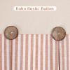 imageASPMIZ Cotton Linen Farmhouse Curtains Boho Rustic Button Curtain Linen Window Curtain Panels Green Stripe Country Curtains for Living Room Bedroom Back Tab Window Drapes 52 x 84 Inch 2 PanelsBeigeorange