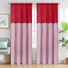 imageASPMIZ Cotton Linen Farmhouse Curtains Boho Rustic Button Curtain Linen Window Curtain Panels Green Stripe Country Curtains for Living Room Bedroom Back Tab Window Drapes 52 x 84 Inch 2 PanelsRedred