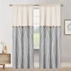 imageASPMIZ Cotton Linen Farmhouse Curtains Boho Rustic Button Curtain Linen Window Curtain Panels Green Stripe Country Curtains for Living Room Bedroom Back Tab Window Drapes 52 x 84 Inch 2 PanelsBeigegrey