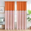 imageASPMIZ Cotton Linen Farmhouse Curtains Boho Rustic Button Curtain Linen Window Curtain Panels Green Stripe Country Curtains for Living Room Bedroom Back Tab Window Drapes 52 x 84 Inch 2 PanelsOrangeorange