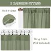 imageASPMIZ Cotton Linen Farmhouse Curtains Boho Rustic Button Curtain Linen Window Curtain Panels Green Stripe Country Curtains for Living Room Bedroom Back Tab Window Drapes 52 x 84 Inch 2 PanelsGreengreen