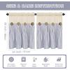 imageASPMIZ Cotton Linen Farmhouse Curtains Boho Rustic Button Curtain Linen Window Curtain Panels Green Stripe Country Curtains for Living Room Bedroom Back Tab Window Drapes 52 x 84 Inch 2 PanelsBeigeblue