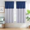 imageASPMIZ Cotton Linen Farmhouse Curtains Boho Rustic Button Curtain Linen Window Curtain Panels Green Stripe Country Curtains for Living Room Bedroom Back Tab Window Drapes 52 x 84 Inch 2 PanelsBlueblue
