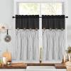 imageASPMIZ Cotton Linen Farmhouse Curtains Boho Rustic Button Curtain Linen Window Curtain Panels Green Stripe Country Curtains for Living Room Bedroom Back Tab Window Drapes 52 x 84 Inch 2 PanelsBlackgrey