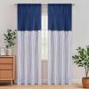 imageASPMIZ Cotton Linen Farmhouse Curtains Boho Rustic Button Curtain Linen Window Curtain Panels Green Stripe Country Curtains for Living Room Bedroom Back Tab Window Drapes 52 x 84 Inch 2 PanelsBlueblue