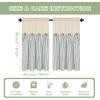 imageASPMIZ Cotton Linen Farmhouse Curtains Boho Rustic Button Curtain Linen Window Curtain Panels Green Stripe Country Curtains for Living Room Bedroom Back Tab Window Drapes 52 x 84 Inch 2 PanelsBeigegreen