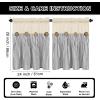 imageASPMIZ Cotton Linen Farmhouse Curtains Boho Rustic Button Curtain Linen Window Curtain Panels Green Stripe Country Curtains for Living Room Bedroom Back Tab Window Drapes 52 x 84 Inch 2 PanelsBeigegrey