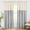 imageASPMIZ Cotton Linen Farmhouse Curtains Boho Rustic Button Curtain Linen Window Curtain Panels Green Stripe Country Curtains for Living Room Bedroom Back Tab Window Drapes 52 x 84 Inch 2 PanelsBeigegrey