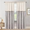 imageASPMIZ Cotton Linen Farmhouse Curtains Boho Rustic Button Curtain Linen Window Curtain Panels Green Stripe Country Curtains for Living Room Bedroom Back Tab Window Drapes 52 x 84 Inch 2 PanelsBeigebrown