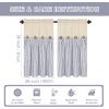 imageASPMIZ Cotton Linen Farmhouse Curtains Boho Rustic Button Curtain Linen Window Curtain Panels Green Stripe Country Curtains for Living Room Bedroom Back Tab Window Drapes 52 x 84 Inch 2 PanelsBeigeblue