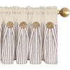 imageASPMIZ Cotton Linen Farmhouse Curtains Boho Rustic Button Curtain Linen Window Curtain Panels Green Stripe Country Curtains for Living Room Bedroom Back Tab Window Drapes 52 x 84 Inch 2 PanelsBeigebrown