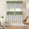 imageASPMIZ Cotton Linen Farmhouse Curtains Boho Rustic Button Curtain Linen Window Curtain Panels Green Stripe Country Curtains for Living Room Bedroom Back Tab Window Drapes 52 x 84 Inch 2 PanelsGreengreen