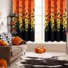 imageASPMIZ Halloween Curtains for Living Room Spider Web Bat Window Curtains 63 Inch Length 2 Panels Black Orange Gradient Grommet Blackout Drapes for Halloween Party Bedroom Dining Room 52quotW x 63quotLOrange