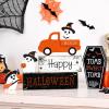 imageASPMIZ Halloween Decorations Indoor Ghost Decor Truck Decorations with Coffin Wooden Block Signs Halloween Decor for Tiered Tray Mantle Desk Bookshelf Farmhouse Rustic Wooden Decors GiftHalloween