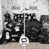 imageASPMIZ Halloween Quilt King Size Pink Ghost Quilt Set with 2 Shams Reversible King Quilts Bedding Set Halloween Comforter Sets Lightweight Bedspread Coverlet 106x961 Quilt 2 Pillow ShamsBlack
