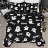 imageASPMIZ Halloween Quilt King Size Pink Ghost Quilt Set with 2 Shams Reversible King Quilts Bedding Set Halloween Comforter Sets Lightweight Bedspread Coverlet 106x961 Quilt 2 Pillow ShamsBlack