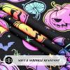 imageASPMIZ Halloween Round Tablecloth 60 Inch Waterproof Blacklight Spooky Pumpkin Table Cloths Wrinkle Resistant Washable Polyester UV Reactive Table Cloth Round Cover for Spooky Halloween Decorations