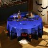 imageASPMIZ Halloween Round Tablecloth 60 Inch Waterproof Stainproof Spillproof Table Cloths Wrinkle Resistant Washable Polyester Creepy Pumpkin Table Cloth Round Cover for Halloween Party Decorations60 Round