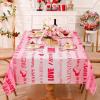 imageASPMIZ Happy Valentines Day Tablecloth Rectangle 60quotx 84quot Sweet Love Table Cloth Romantic Pink Tablecloths Waterproof Spillproof Table Cover for Valentines Day Wedding Dinner Party Decoration