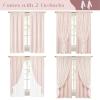 imageASPMIZ Linen Curtains for Bedroom Double Layered Boho Curtain for Living Room Farmhouse Curtain 84 Inch Length 2 Panels Set Rustic Curtains ampamp Drapes Rod Pocket with Tiebacks 52 x 84 Inch BeigePink