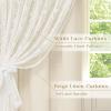 imageASPMIZ Linen Curtains for Bedroom Double Layered Boho Curtain for Living Room Farmhouse Curtain 84 Inch Length 2 Panels Set Rustic Curtains ampamp Drapes Rod Pocket with Tiebacks 52 x 84 Inch BeigeBeige