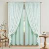 imageASPMIZ Linen Curtains for Bedroom Double Layered Boho Curtain for Living Room Farmhouse Curtain 84 Inch Length 2 Panels Set Rustic Curtains ampamp Drapes Rod Pocket with Tiebacks 52 x 84 Inch BeigeLight Green