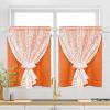 imageASPMIZ Linen Curtains for Bedroom Double Layered Boho Curtain for Living Room Farmhouse Curtain 84 Inch Length 2 Panels Set Rustic Curtains ampamp Drapes Rod Pocket with Tiebacks 52 x 84 Inch BeigeOrange