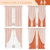 imageASPMIZ Linen Curtains for Bedroom Double Layered Boho Curtain for Living Room Farmhouse Curtain 84 Inch Length 2 Panels Set Rustic Curtains ampamp Drapes Rod Pocket with Tiebacks 52 x 84 Inch BeigeOrange