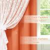 imageASPMIZ Linen Curtains for Bedroom Double Layered Boho Curtain for Living Room Farmhouse Curtain 84 Inch Length 2 Panels Set Rustic Curtains ampamp Drapes Rod Pocket with Tiebacks 52 x 84 Inch BeigeOrange