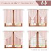 imageASPMIZ Linen Curtains for Bedroom Double Layered Boho Curtain for Living Room Farmhouse Curtain 84 Inch Length 2 Panels Set Rustic Curtains ampamp Drapes Rod Pocket with Tiebacks 52 x 84 Inch BeigePink