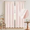 imageASPMIZ Linen Curtains for Bedroom Double Layered Boho Curtain for Living Room Farmhouse Curtain 84 Inch Length 2 Panels Set Rustic Curtains ampamp Drapes Rod Pocket with Tiebacks 52 x 84 Inch BeigePink