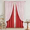 imageASPMIZ Linen Curtains for Bedroom Double Layered Boho Curtain for Living Room Farmhouse Curtain 84 Inch Length 2 Panels Set Rustic Curtains ampamp Drapes Rod Pocket with Tiebacks 52 x 84 Inch BeigeRed
