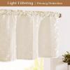imageASPMIZ Linen Curtains for Bedroom Double Layered Boho Curtain for Living Room Farmhouse Curtain 84 Inch Length 2 Panels Set Rustic Curtains ampamp Drapes Rod Pocket with Tiebacks 52 x 84 Inch BeigeBeige
