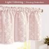 imageASPMIZ Linen Curtains for Bedroom Double Layered Boho Curtain for Living Room Farmhouse Curtain 84 Inch Length 2 Panels Set Rustic Curtains ampamp Drapes Rod Pocket with Tiebacks 52 x 84 Inch BeigePink
