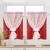 imageASPMIZ Linen Curtains for Bedroom Double Layered Boho Curtain for Living Room Farmhouse Curtain 84 Inch Length 2 Panels Set Rustic Curtains ampamp Drapes Rod Pocket with Tiebacks 52 x 84 Inch BeigeRed