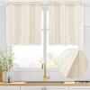 imageASPMIZ Linen Curtains for Bedroom Double Layered Boho Curtain for Living Room Farmhouse Curtain 84 Inch Length 2 Panels Set Rustic Curtains ampamp Drapes Rod Pocket with Tiebacks 52 x 84 Inch BeigeBeige