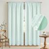 imageASPMIZ Linen Curtains for Bedroom Double Layered Boho Curtain for Living Room Farmhouse Curtain 84 Inch Length 2 Panels Set Rustic Curtains ampamp Drapes Rod Pocket with Tiebacks 52 x 84 Inch BeigeLight Green