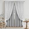 imageASPMIZ Linen Curtains for Bedroom Double Layered Boho Curtain for Living Room Farmhouse Curtain 84 Inch Length 2 Panels Set Rustic Curtains ampamp Drapes Rod Pocket with Tiebacks 52 x 84 Inch BeigeGrey