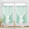imageASPMIZ Linen Curtains for Bedroom Double Layered Boho Curtain for Living Room Farmhouse Curtain 84 Inch Length 2 Panels Set Rustic Curtains ampamp Drapes Rod Pocket with Tiebacks 52 x 84 Inch BeigeLight Green