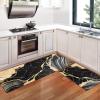 imageASPMIZ Marble Kitchen Mats for Floor 2 Piece Set Anti Fatigue Cushioned Kitchen Floor Mats Black Gold Marble Kitchen Rugs Non Slip PVC Waterproof Floor Mat for Kitchen 18quot x 30quot  18 x 4818 x 30  18 x 48