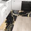 imageASPMIZ Marble Kitchen Mats for Floor 2 Piece Set Anti Fatigue Cushioned Kitchen Floor Mats Black Gold Marble Kitchen Rugs Non Slip PVC Waterproof Floor Mat for Kitchen 18quot x 30quot  18 x 4818 x 30  18 x 48