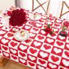 imageASPMIZ Mothers Day Tablecloth Square 55x55 Inch Red Gingham Tablecloth Love Hearts Table Cloth Waterproof Table Cover for Mothers Day Party Kitchen Dining Room Holiday Decor RedRed