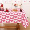 imageASPMIZ Mothers Day Tablecloth Square 55x55 Inch Red Gingham Tablecloth Love Hearts Table Cloth Waterproof Table Cover for Mothers Day Party Kitchen Dining Room Holiday Decor RedPink