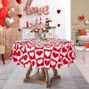 imageASPMIZ Mothers Day Tablecloth Square 55x55 Inch Red Gingham Tablecloth Love Hearts Table Cloth Waterproof Table Cover for Mothers Day Party Kitchen Dining Room Holiday Decor RedRed