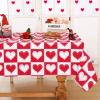 imageASPMIZ Mothers Day Tablecloth Square 55x55 Inch Red Gingham Tablecloth Love Hearts Table Cloth Waterproof Table Cover for Mothers Day Party Kitchen Dining Room Holiday Decor RedRed