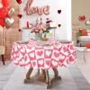 imageASPMIZ Mothers Day Tablecloth Square 55x55 Inch Red Gingham Tablecloth Love Hearts Table Cloth Waterproof Table Cover for Mothers Day Party Kitchen Dining Room Holiday Decor RedPink
