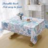 imageASPMIZ Sea Square Tablecloth 55quot x 55quot Waterproof Stainproof Spillproof Table Cloth Washable Polyester Beach Theme Table Cover Wrinkle Resistant for DiningPartyPicnicDecoration55 x 55 Square