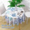 imageASPMIZ Sea Square Tablecloth 55quot x 55quot Waterproof Stainproof Spillproof Table Cloth Washable Polyester Beach Theme Table Cover Wrinkle Resistant for DiningPartyPicnicDecoration60 Round
