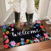 imageASPMIZ Spring Welcome Door Mat Floral Front Doormats Home Entrance Non Slip Doormat Rug with Rubber Backing Absorbent Flowers Areas Mats for Entrance Outside Patio Indoor Outdoor 18quot x 30quot