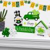 imageASPMIZ St Patricks Day Decorations Green Truck Shamrock Decorations with Gnome Wooden Block Sign St Patricks Day Decor for Tiered Tray Mantle Desk Bookshelf Farmhouse Rustic Wooden Decor Gift